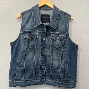 Maurices blue denim vest size 2